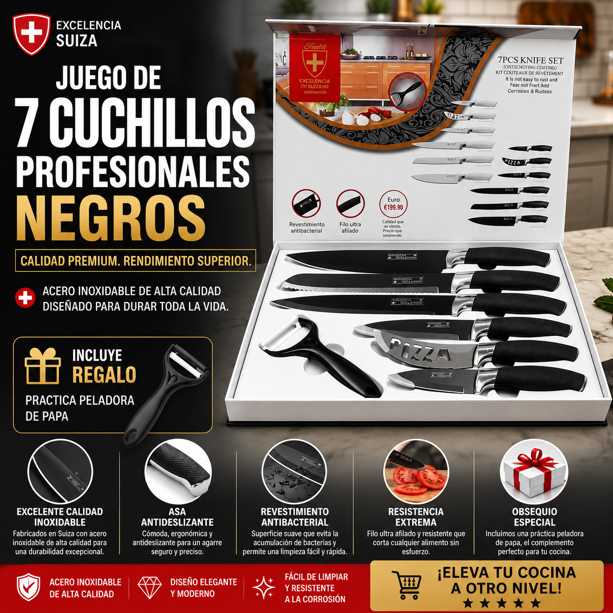 Juego 7 Cuchillos Profesionales