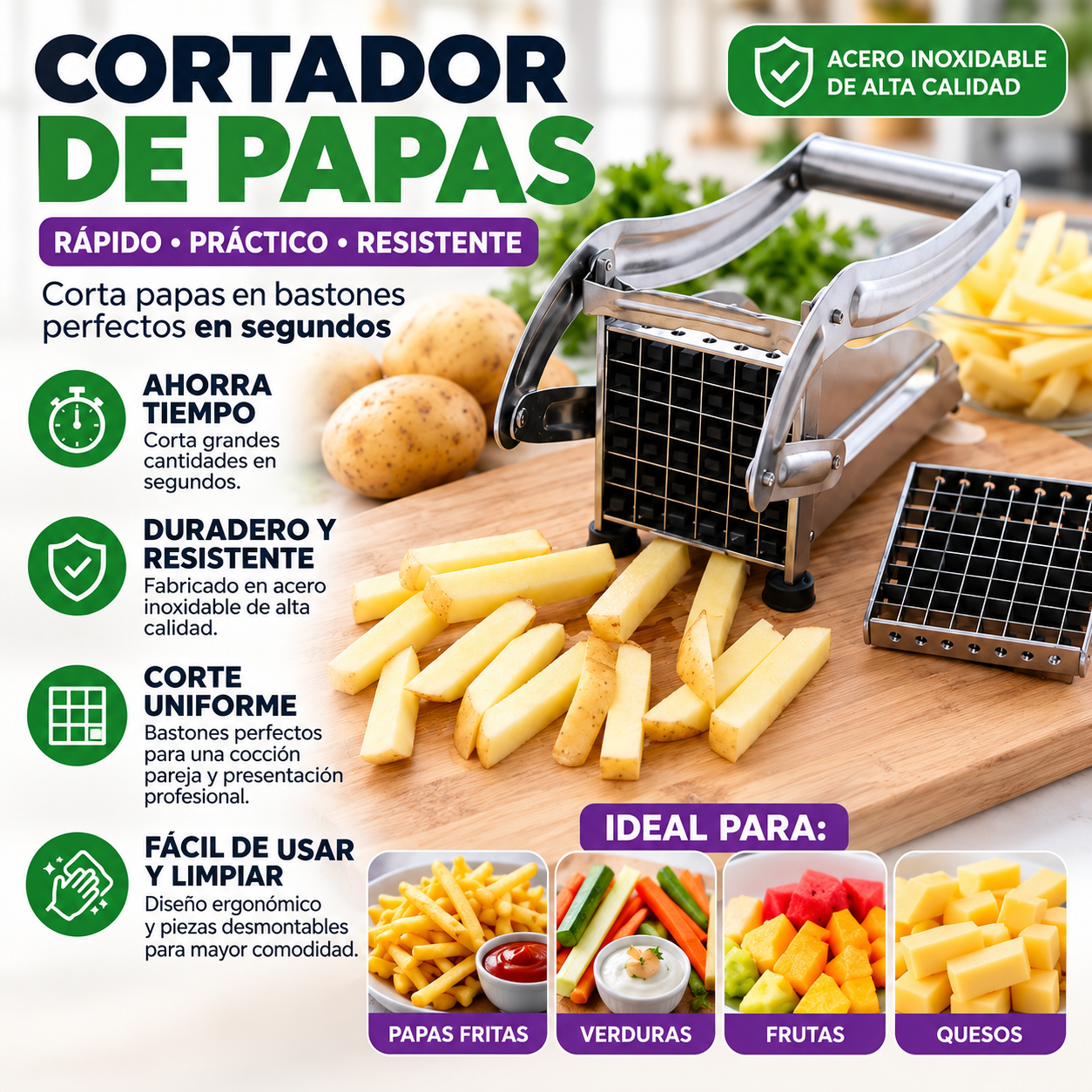 CORTADORA DE PAPAS METALICA